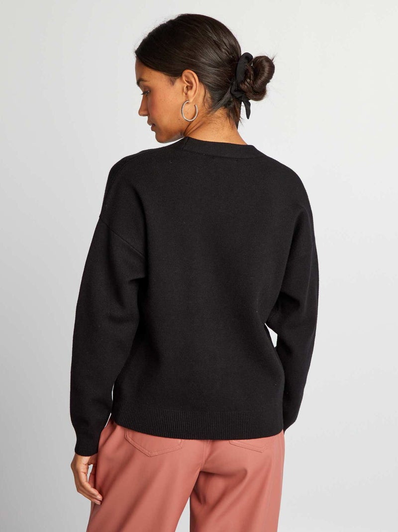 Maglioncino Lungo Scollo Barchetta in Cotone Calato - Maglie maniche