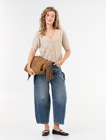 Cardigan scollo a V senza maniche