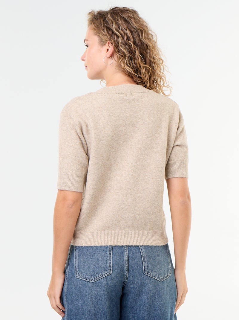 Cardigan scollo a V senza maniche Beige - Kiabi