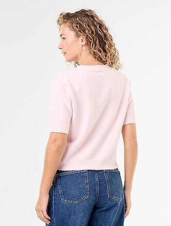 Cardigan scollo a V senza maniche