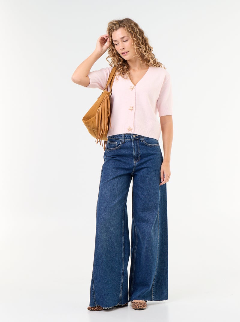 Cardigan scollo a V senza maniche Rosa - Kiabi