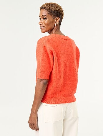 Cardigan scollo a V senza maniche