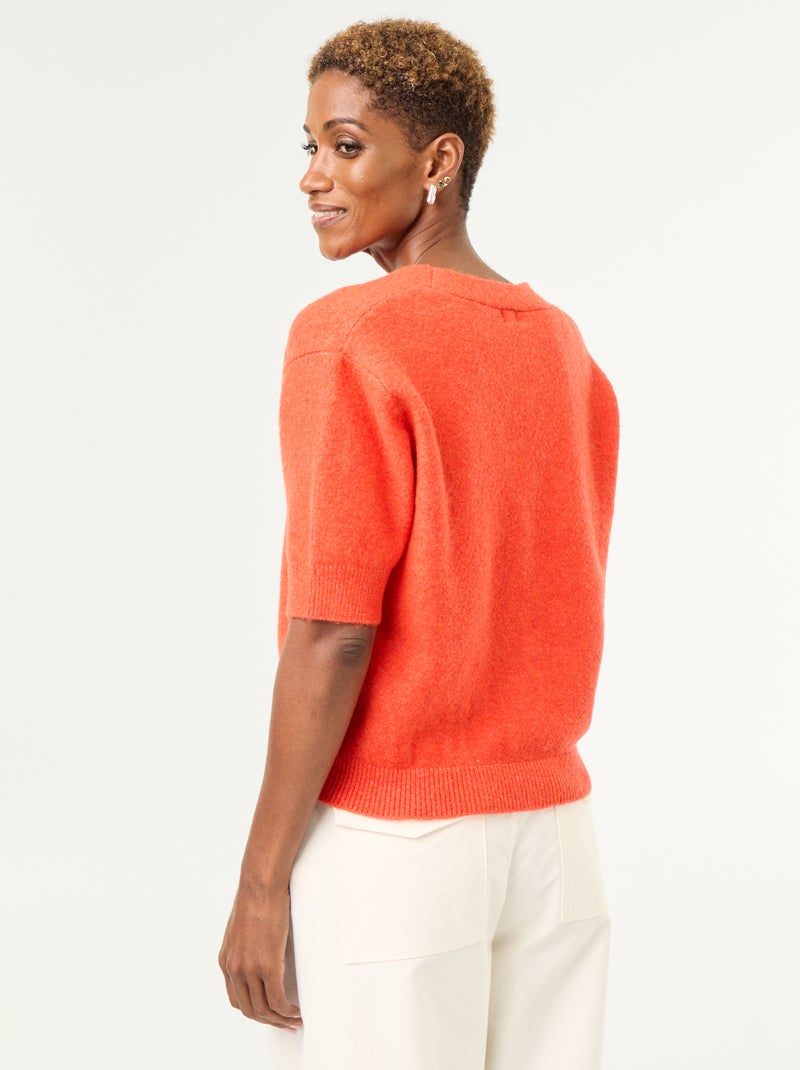 Cardigan scollo a V senza maniche Rosso - Kiabi