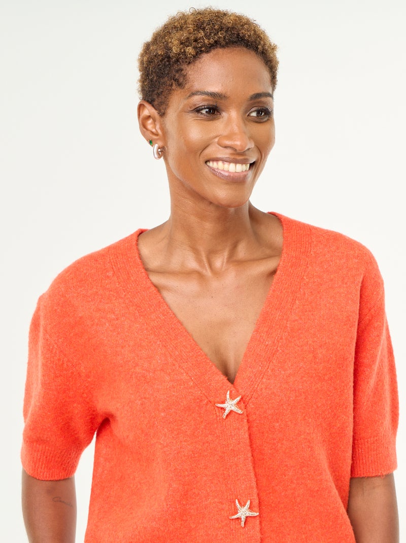 Cardigan scollo a V senza maniche Rosso - Kiabi