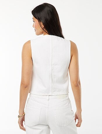 Cardigan senza maniche con apertura annodata