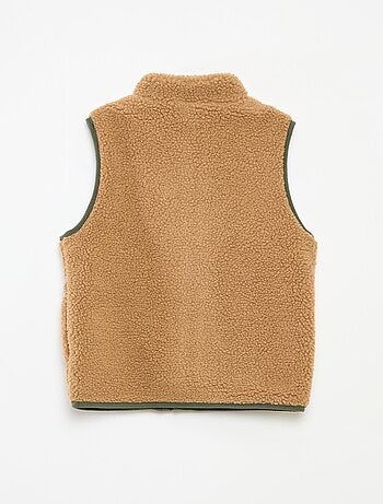 Cardigan senza maniche con effetto montone