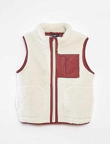 Cardigan senza maniche con effetto montone
