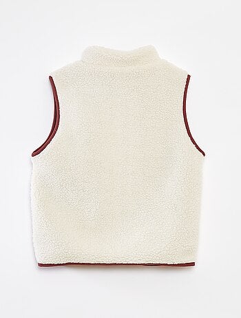 Cardigan senza maniche con effetto montone