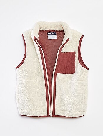 Cardigan senza maniche con effetto montone
