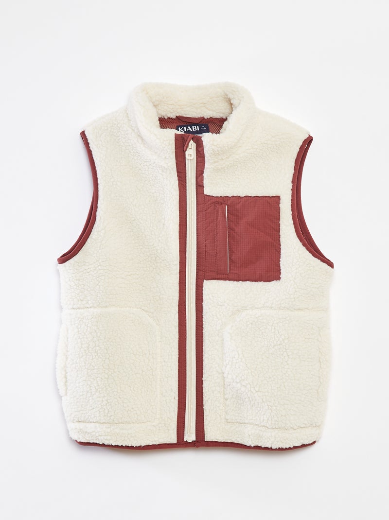 Cardigan senza maniche con effetto montone Bianco - Kiabi