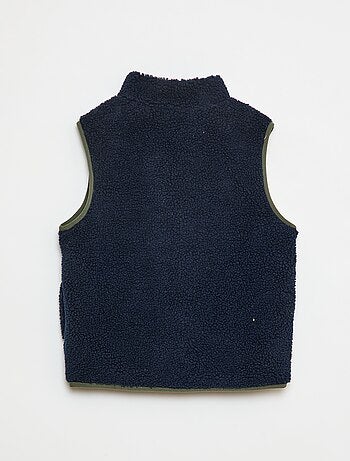 Cardigan senza maniche con effetto montone