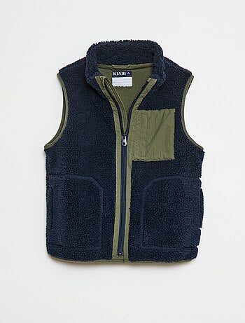 Cardigan senza maniche con effetto montone