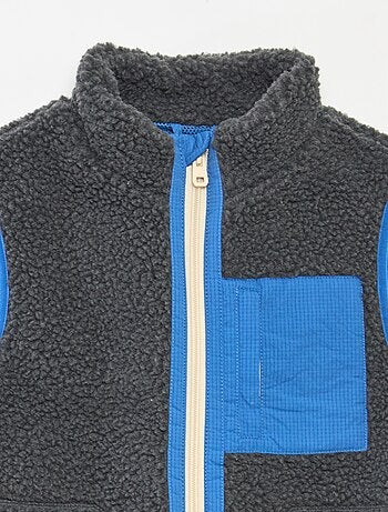 Cardigan senza maniche con effetto montone