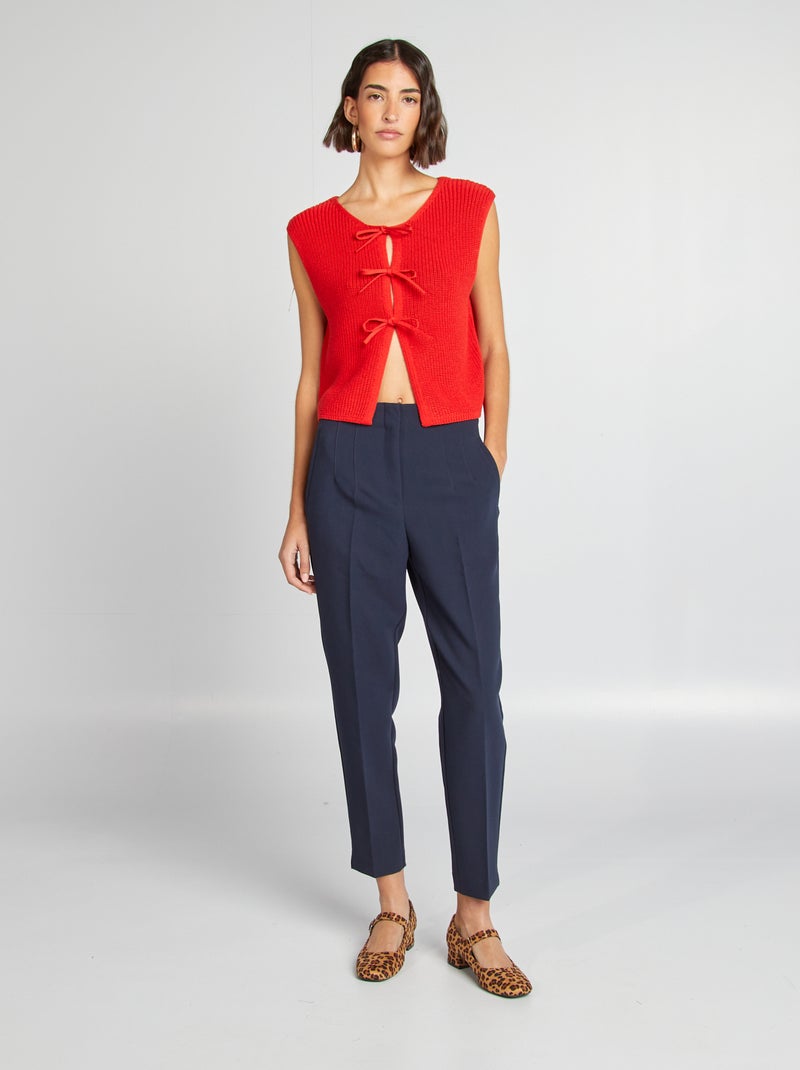 Cardigan senza maniche con laccetti da annodare rosso - Kiabi