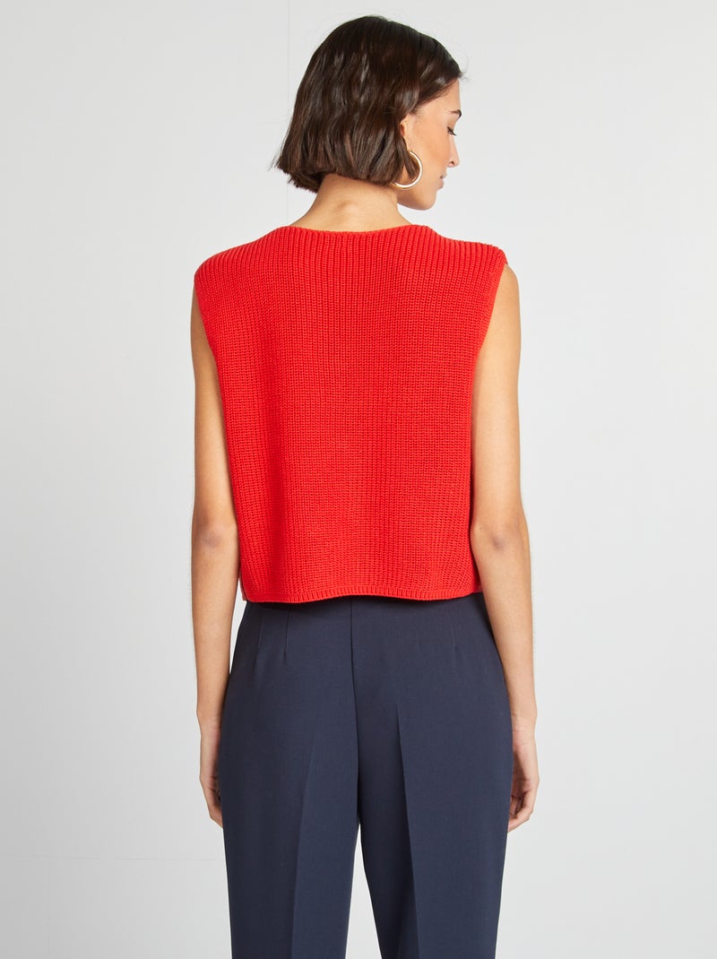 Cardigan senza maniche con laccetti da annodare rosso - Kiabi