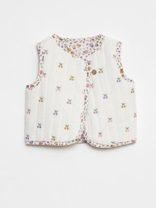 Cardigan senza maniche con motivo floreale