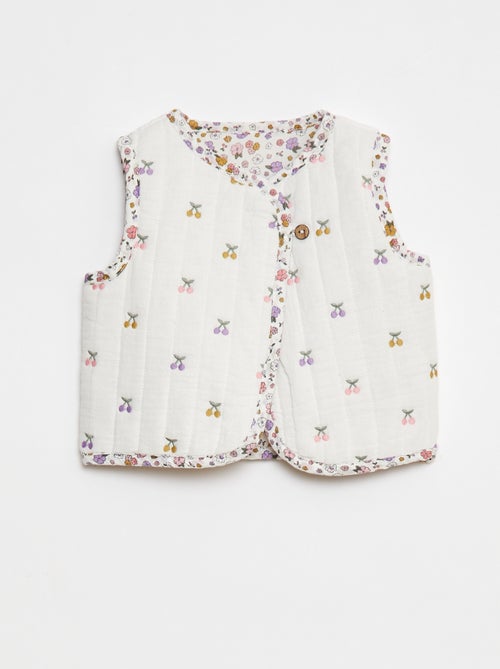 Cardigan senza maniche con motivo floreale - Kiabi