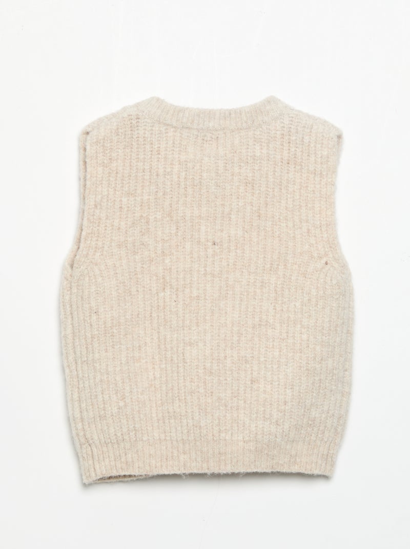 Cardigan senza maniche con tasche Beige - Kiabi