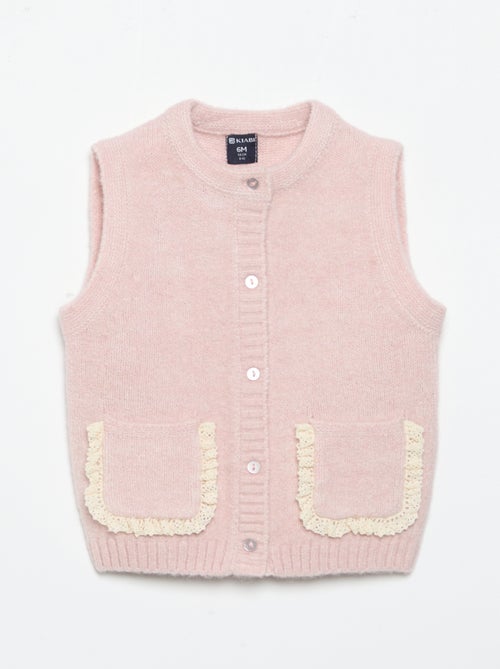 Cardigan senza maniche con tasche ricamate - Kiabi