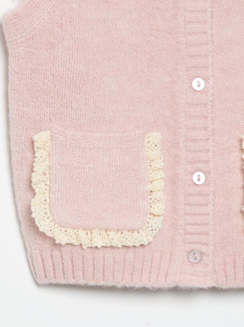 Cardigan senza maniche con tasche ricamate - Kiabi
