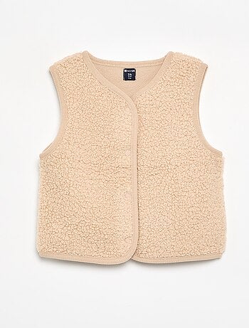 Cardigan senza maniche effetto montone