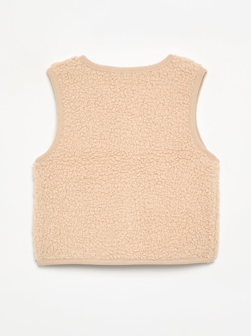 Cardigan senza maniche effetto montone Beige - Kiabi