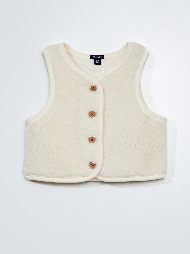 Cardigan senza maniche effetto montone BIANCO - Kiabi