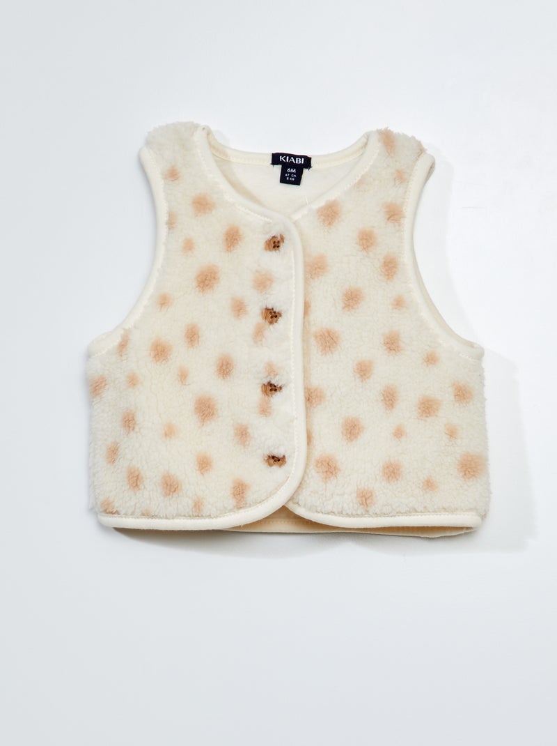 Cardigan senza maniche effetto montone BIANCO - Kiabi