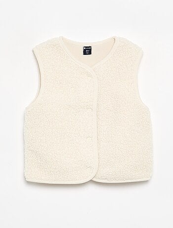 Cardigan senza maniche effetto montone
