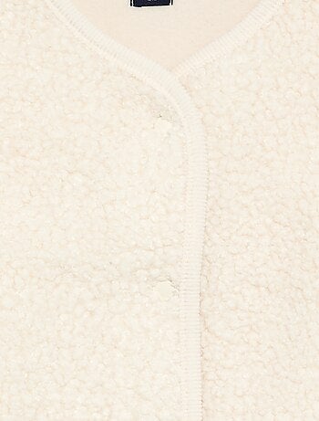 Cardigan senza maniche effetto montone