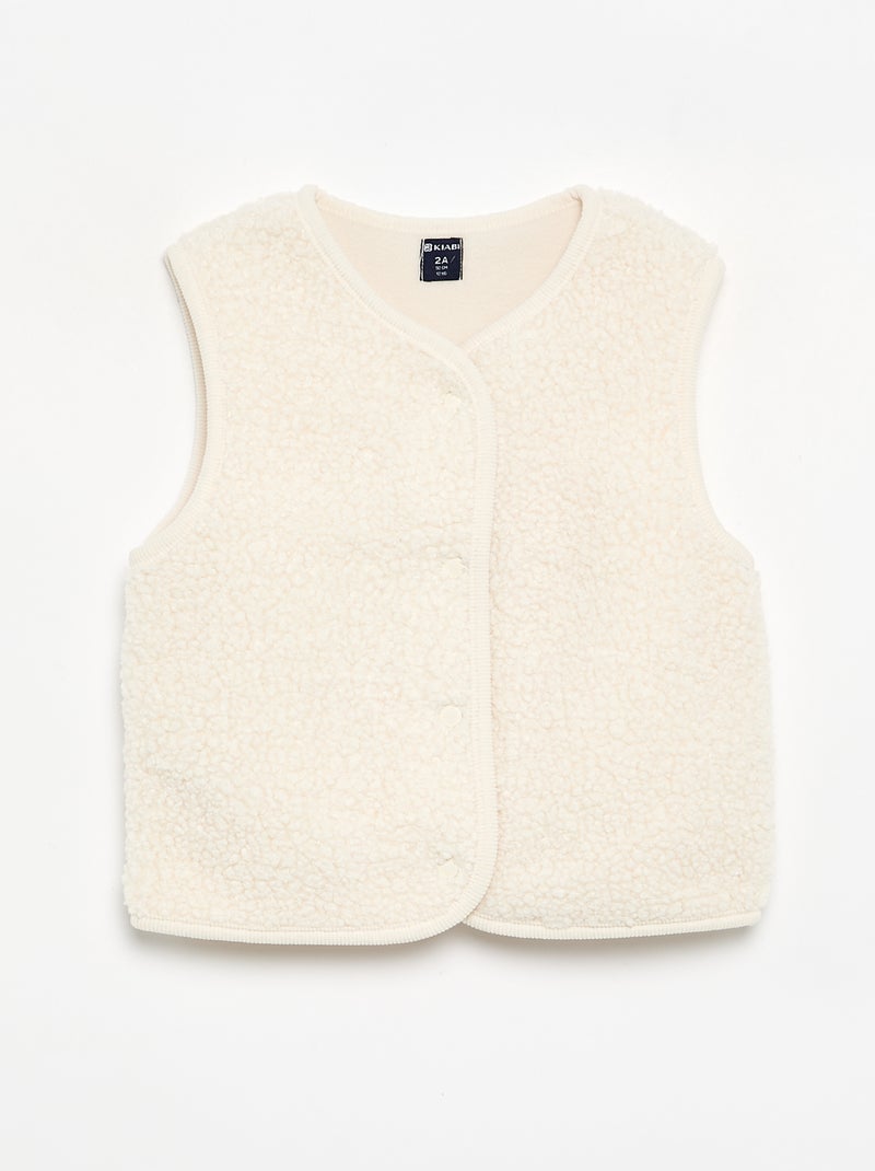 Cardigan senza maniche effetto montone Bianco - Kiabi