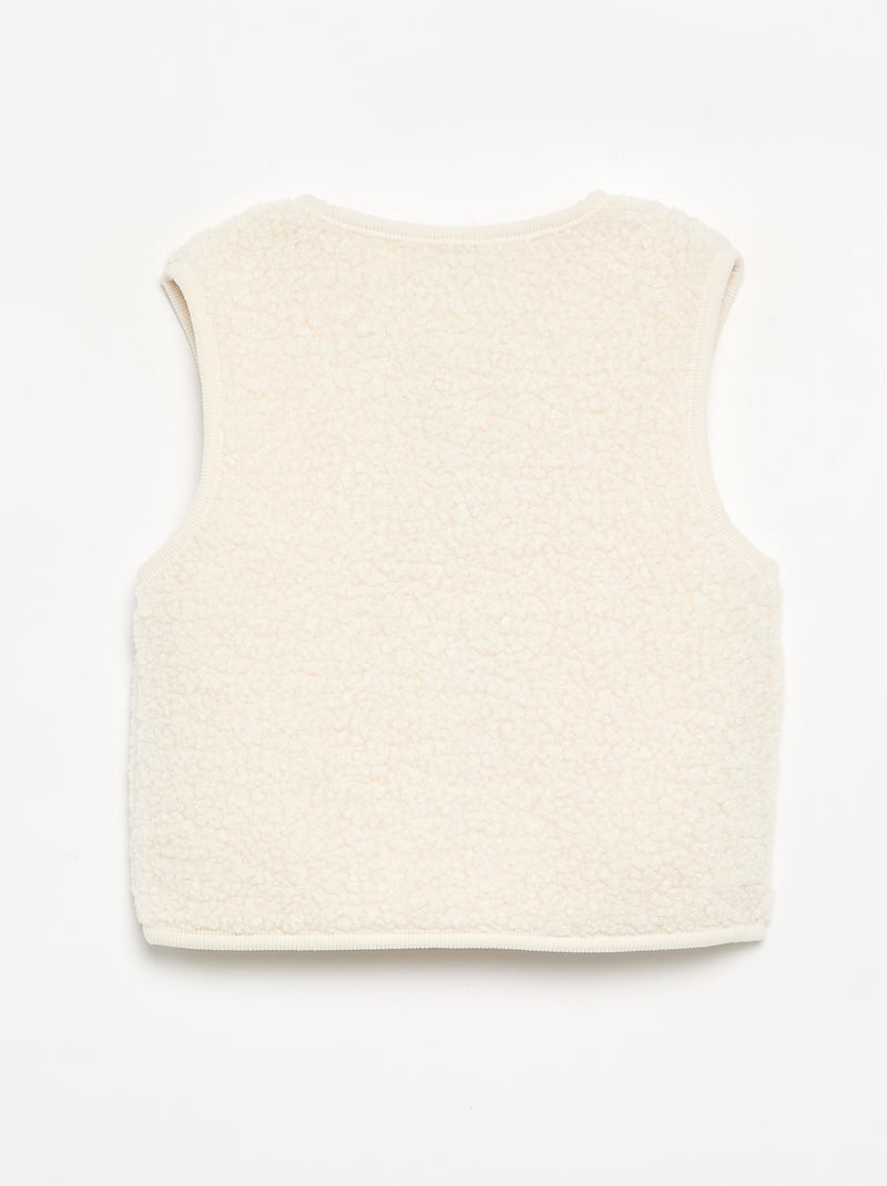 Cardigan senza maniche effetto montone Bianco - Kiabi