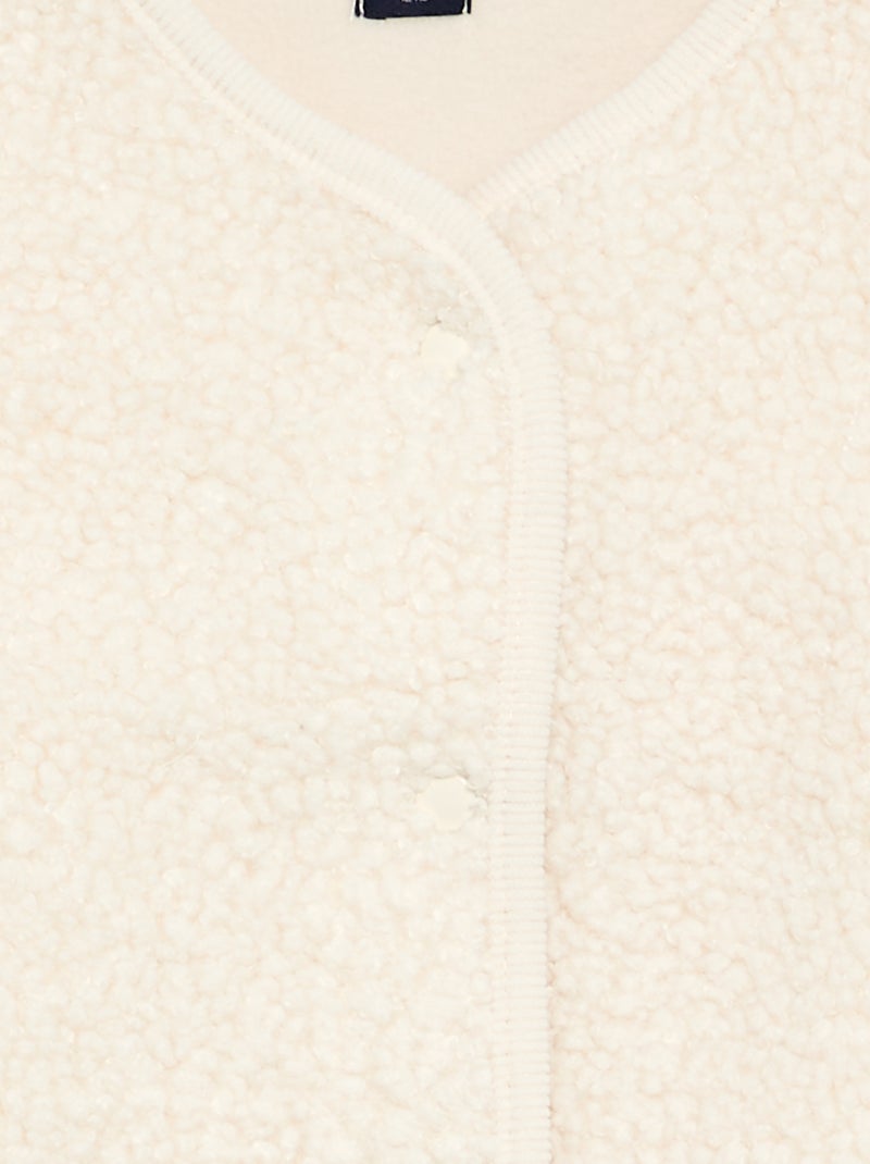 Cardigan senza maniche effetto montone Bianco - Kiabi