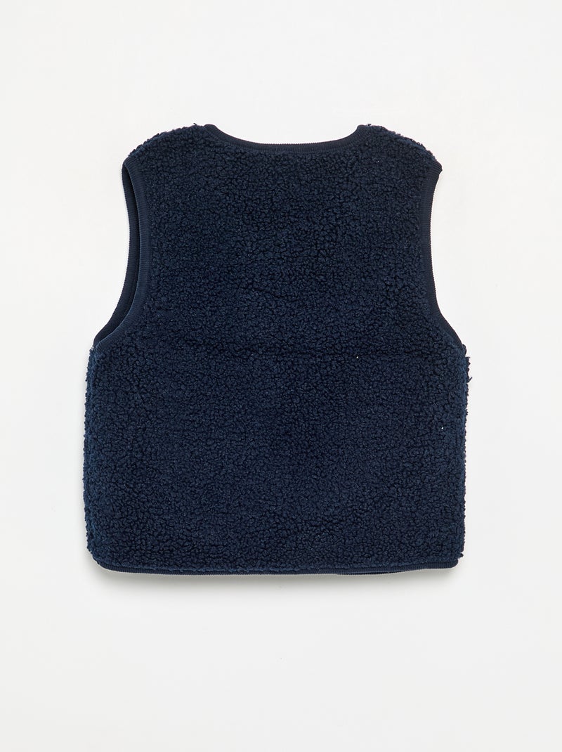 Cardigan senza maniche effetto montone Blu - Kiabi