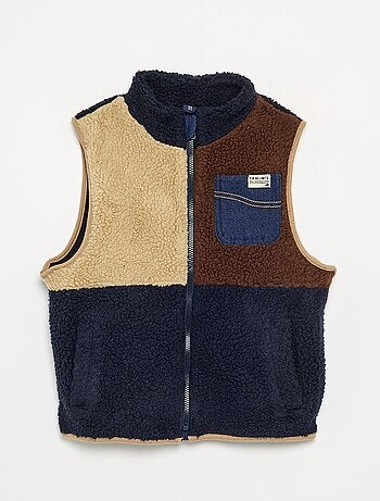 Cardigan senza maniche effetto montone