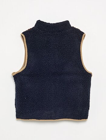 Cardigan senza maniche effetto montone