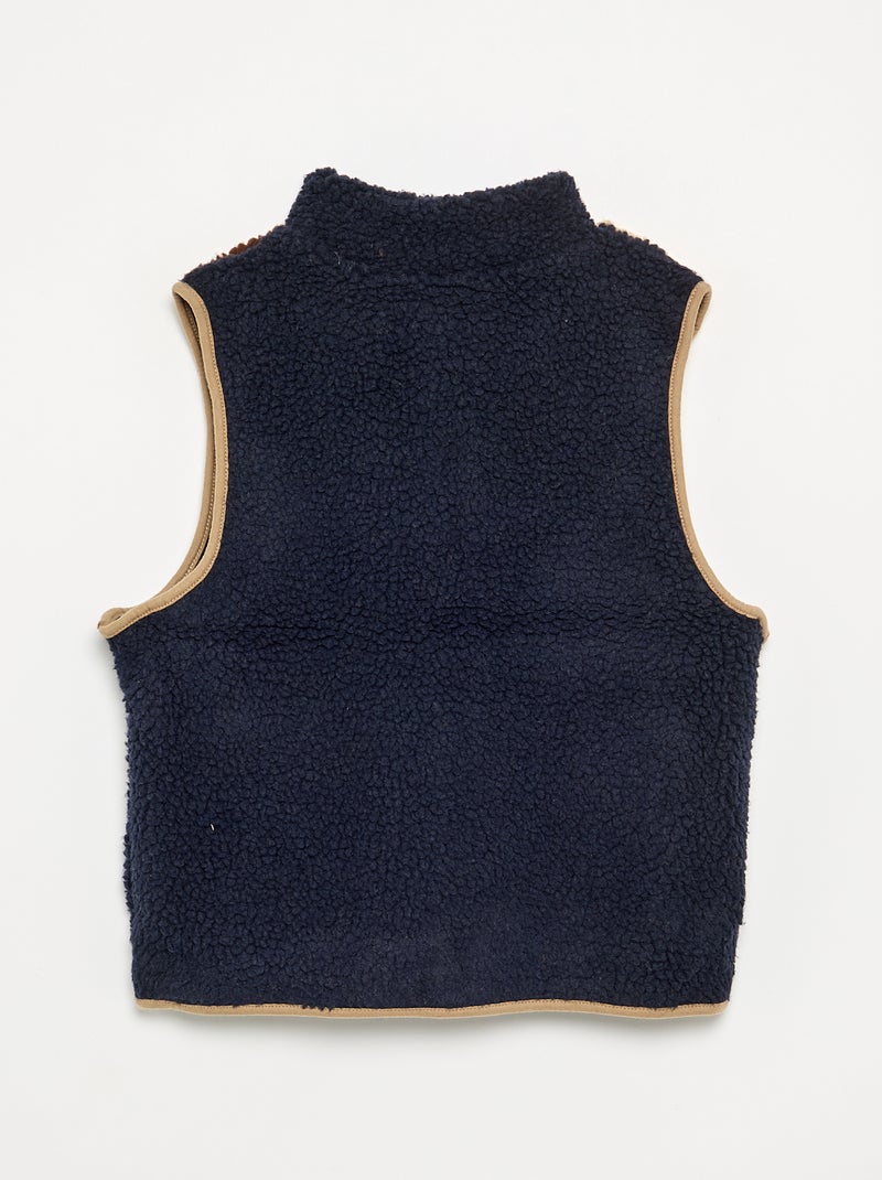 Cardigan senza maniche effetto montone Marrone - Kiabi