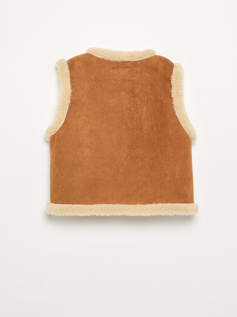 Cardigan senza maniche effetto montone Marrone - Kiabi