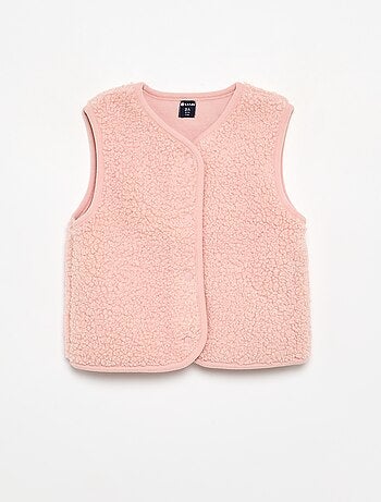 Cardigan senza maniche effetto montone