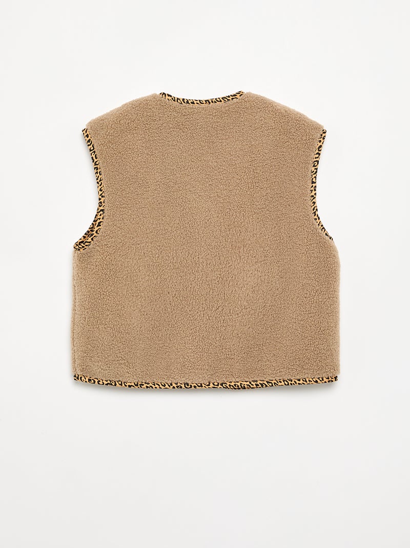 Cardigan senza maniche effetto pelliccia Beige - Kiabi