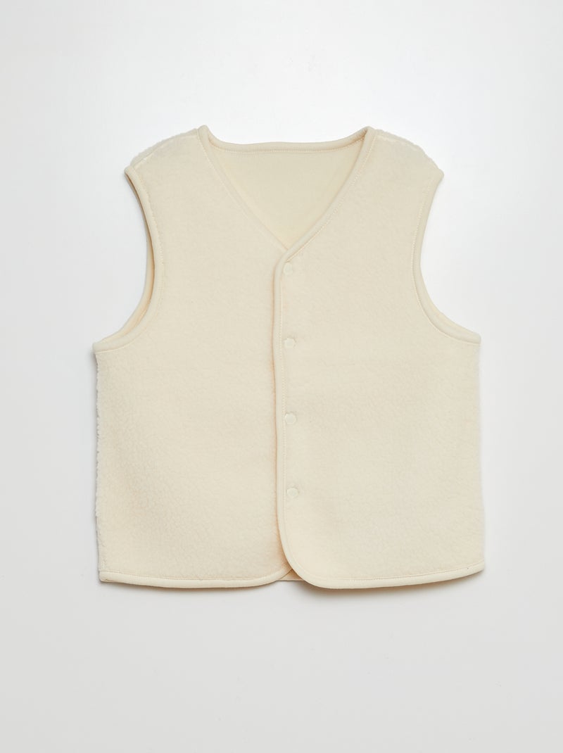 Cardigan senza maniche effetto peluche BIANCO - Kiabi