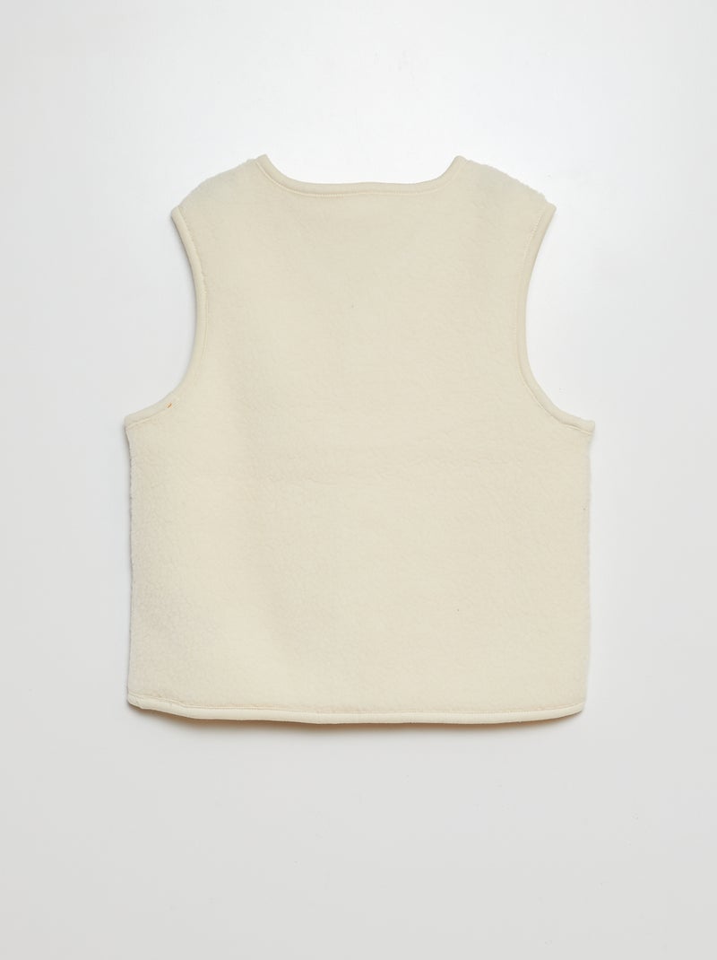 Cardigan senza maniche effetto peluche BIANCO - Kiabi