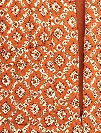 Cardigan senza maniche imbottito e stampato