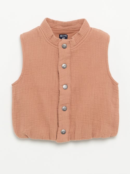 Cardigan senza maniche in doppia garza di cotone - Kiabi