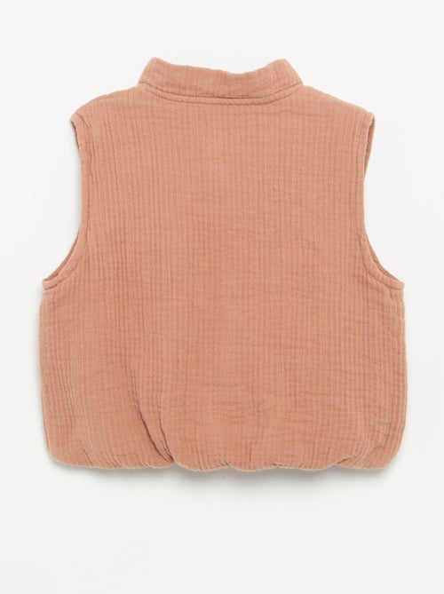 Cardigan senza maniche in doppia garza di cotone - Kiabi