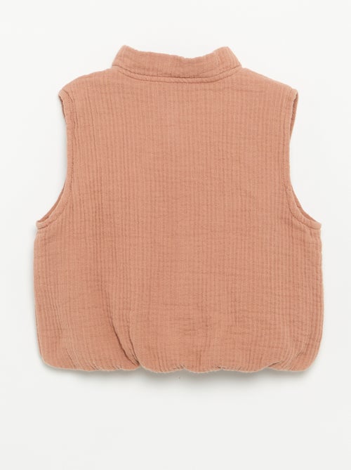 Cardigan senza maniche in doppia garza di cotone - Kiabi Cardigan senza maniche in doppia garza di cotone - Kiabi