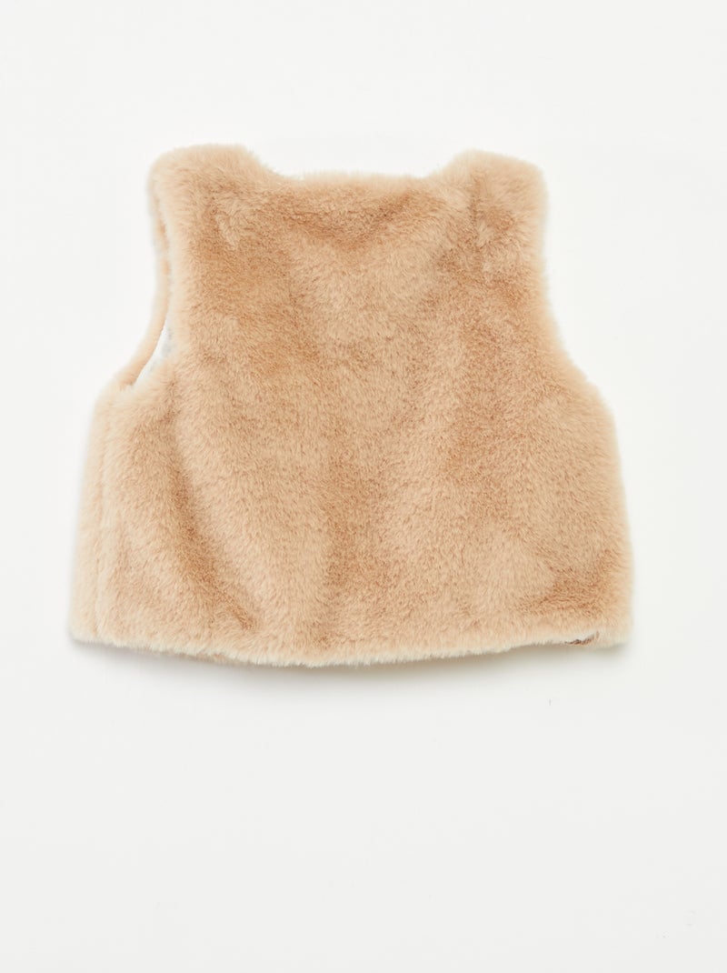 Cardigan senza maniche in finta pelliccia Beige - Kiabi