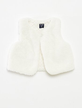 Cardigan senza maniche in finta pelliccia