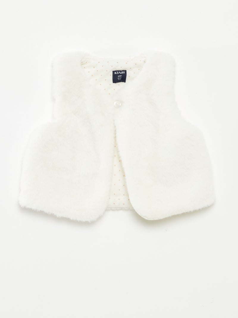 Cardigan senza maniche in finta pelliccia Bianco - Kiabi