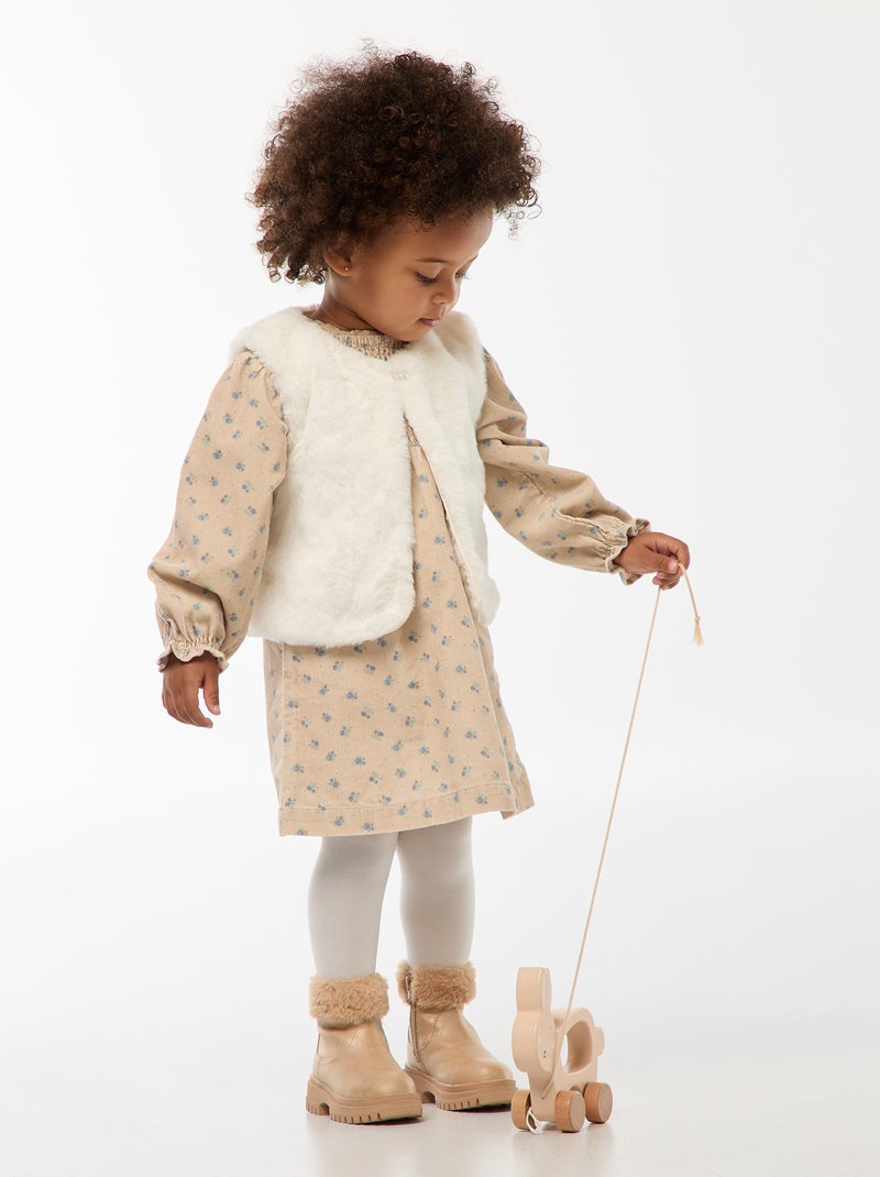 Cardigan senza maniche in finta pelliccia Bianco - Kiabi